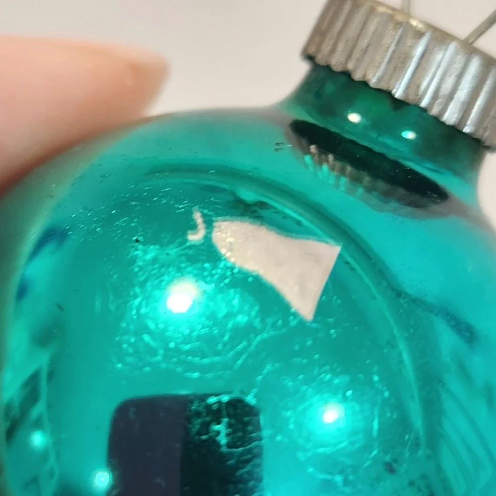 Vintage Glass Christmas Ornaments Red/gold (unbranded) Teal (Shiny Brite) LOT 12